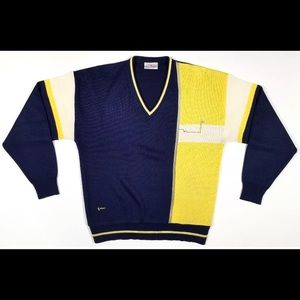 VTG GABICCI COLOR BLOCKED GOLF SWEATER 70s 80s RAP